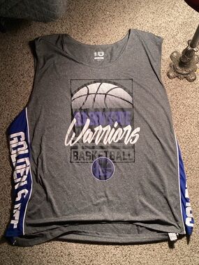 Golden State Warriors Gray & Blue Sleeveless Basketball Shirt